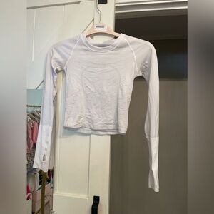 White Lululemon Long sleeve swiftly tech